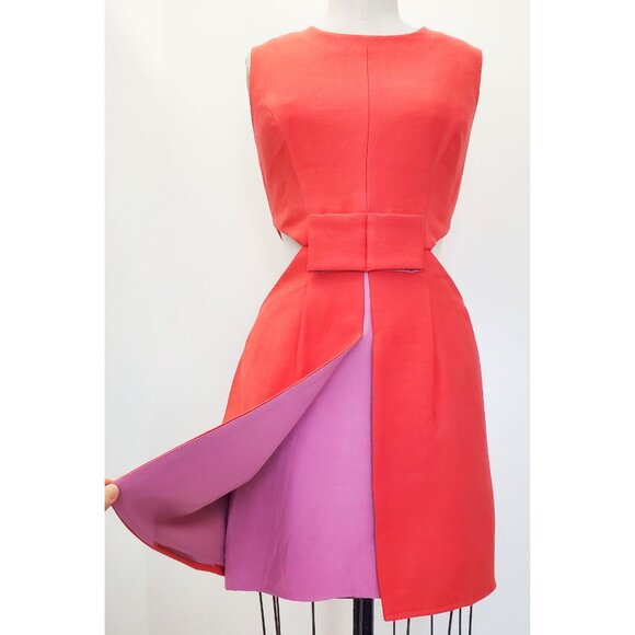 BCBGMaxAzria Womens Kathryne Side Cutout Bow-Front Mini Dress Pink Lilac - Picture 2 of 13